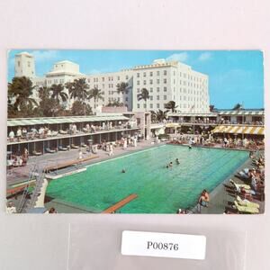 Hollywood Beach Hotel Florida 1950s Postcard Photochrome 1953 FL PC Pool